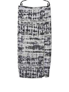No Boundaries Geometric Lined Lace Black White Boho Midi Slit Skirt Juniors XL
